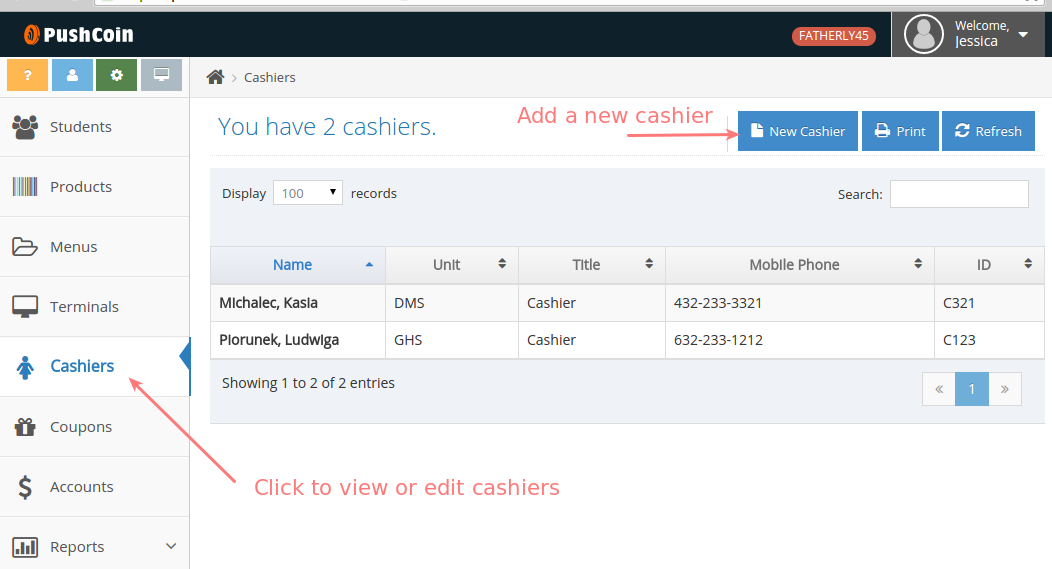 How to manage cashiers and terminal access. – PushCoin Wiki